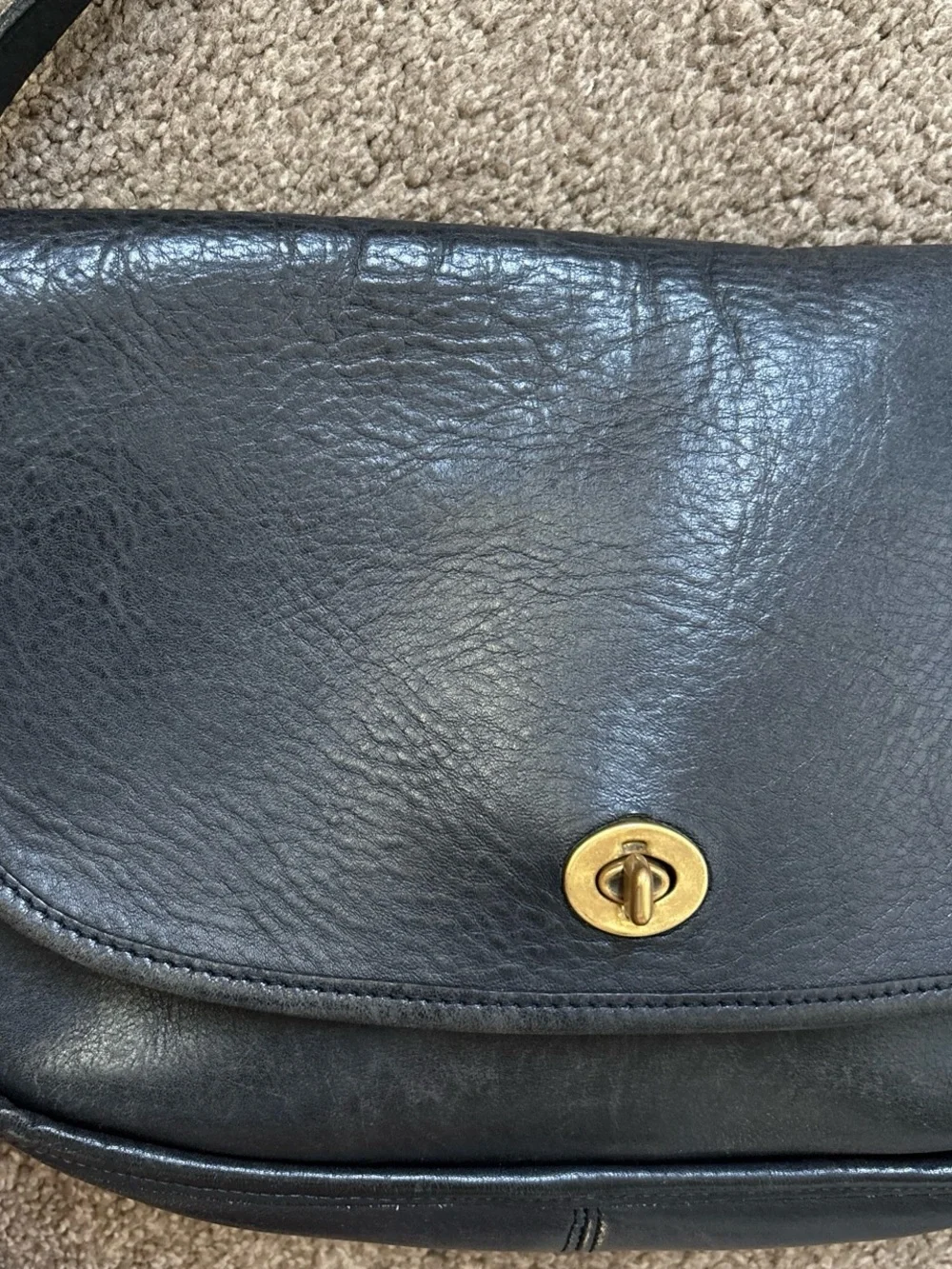 Classic Black Leather Crossbody Bag